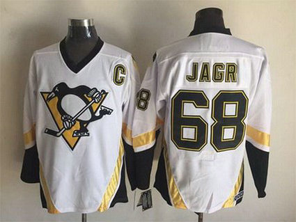 Men's Pittsburgh Penguins #68 Jaromir Jagr 2002-03 White CCM Vintage Throwback Jersey Men's Pittsburgh Penguins #68 Jaromir Jagr 2002-03 White CCM Vintage Throwback Jersey
