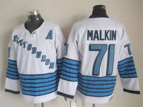 Men's Pittsburgh Penguins #71 Evgeni Malkin 1967-68 White CCM Vintage Throwback Jersey Men's Pittsburgh Penguins #71 Evgeni Malkin 1967-68 White CCM Vintage Throwback Jersey