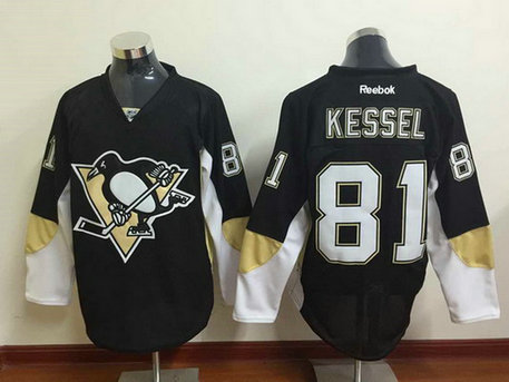 Men's Pittsburgh Penguins #81 Phil Kessel Black Jersey Men's Pittsburgh Penguins #81 Phil Kessel Black Jersey
