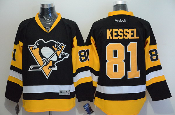 Men's Pittsburgh Penguins #81 Phil Kessel Black Third Jersey Men's Pittsburgh Penguins #81 Phil Kessel Black Third Jersey