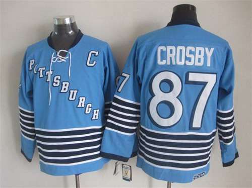 Men's Pittsburgh Penguins #87 Sidney Crosby 1967-68 Light Blue CCM Vintage Throwback Jersey Men's Pittsburgh Penguins #87 Sidney Crosby 1967-68 Light Blue CCM Vintage Throwback Jersey
