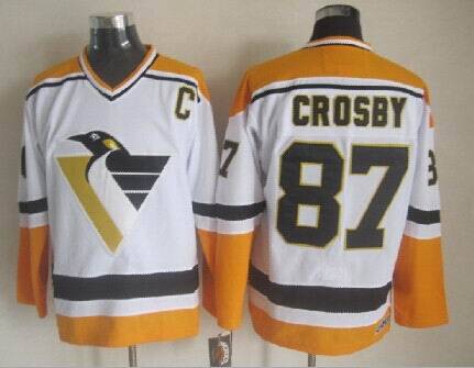 Men's Pittsburgh Penguins #87 Sidney Crosby 1992-93 White CCM Vintage Throwback Jersey Men's Pittsburgh Penguins #87 Sidney Crosby 1992-93 White CCM Vintage Throwback Jersey