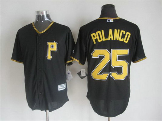 Men's Pittsburgh Pirates #25 Gregory Polanco Alternate Black 2015 MLB Cool Base Jersey Men's Pittsburgh Pirates #25 Gregory Polanco Alternate Black 2015 MLB Cool Base Jersey
