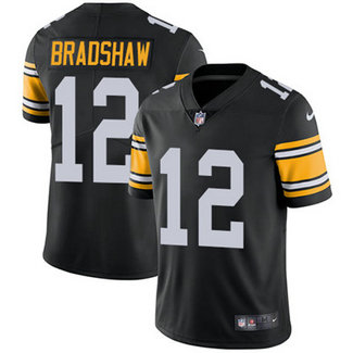 Men's Pittsburgh Steelers #12 Terry Bradshaw Black Alternate Nike Stitched NFL Vapor Untouchable Limited Jersey Men's Pittsburgh Steelers #12 Terry Bradshaw Black Alternate Nike Stitched NFL Vapor Untouchable Limited Jersey