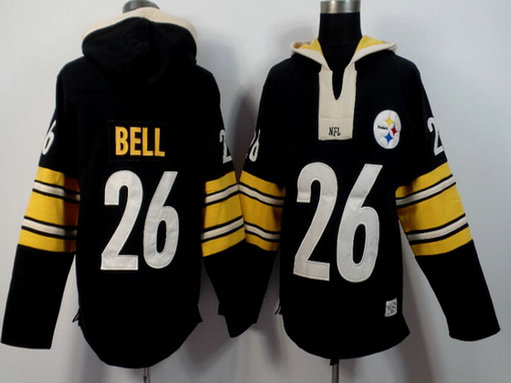 Men's Pittsburgh Steelers #26 LeVeon Bell Black Team Color 2015 NFL Hoodie Men's Pittsburgh Steelers #26 LeVeon Bell Black Team Color 2015 NFL Hoodie
