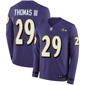 Men's Ravens #29 Earl Thomas III Purple Team Color Stitched Football Limited Therma Long Sleeve Jersey Men's Ravens #29 Earl Thomas III Purple Team Color Stitched Football Limited Therma Long Sleeve Jersey