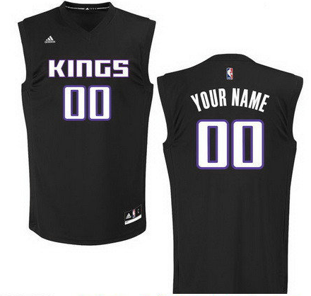 Men's Sacramento Kings Custom adidas Black Fashion Basketball Jersey