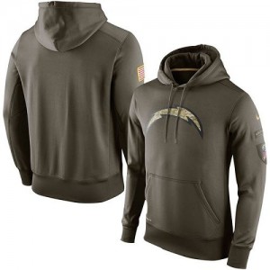 Men's San Diego Chargers Nike Olive Salute To Service KO Performance Hoodie Men's San Diego Chargers Nike Olive Salute To Service KO Performance Hoodie
