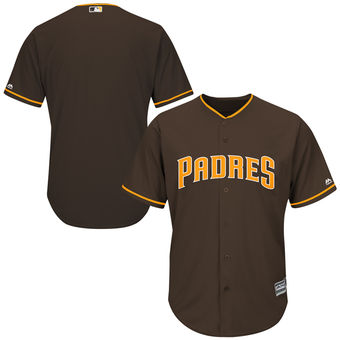 Men's San Diego Padres Majestic Brown Cool Base Player Jersey Men's San Diego Padres Majestic Brown Cool Base Player Jersey