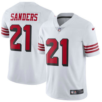 Men's San Francisco 49ers #21 Deion Sanders Nike White Color Rush Vapor Untouchable Limited Retired Player Jersey Men's San Francisco 49ers #21 Deion Sanders Nike White Color Rush Vapor Untouchable Limited Retired Player Jersey