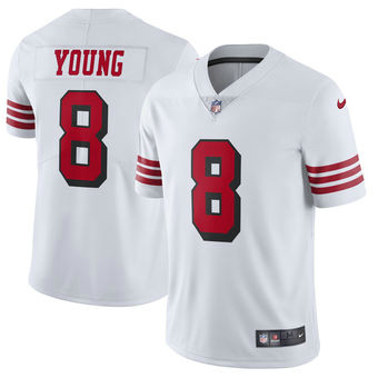 Men's San Francisco 49ers #8 Steve Young Nike White Color Rush Vapor Untouchable Limited Retired Player Jersey Men's San Francisco 49ers #8 Steve Young Nike White Color Rush Vapor Untouchable Limited Retired Player Jersey