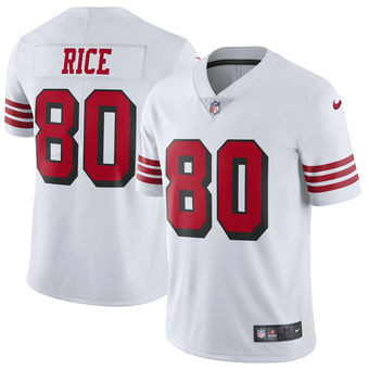 Men's San Francisco 49ers #80 Jerry Rice Nike White Color Rush Vapor Untouchable Limited Retired Player Jersey Men's San Francisco 49ers #80 Jerry Rice Nike White Color Rush Vapor Untouchable Limited Retired Player Jersey