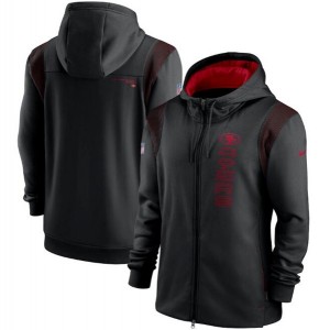 Men's San Francisco 49ers 2021 Black Sideline Team Performance Full-Zip Hoodie Men's San Francisco 49ers 2021 Black Sideline Team Performance Full-Zip Hoodie