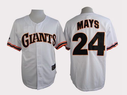 Men's San Francisco Giants #24 Willie Mays 1989 Turn Back The Clock White Throwback Jersey Men's San Francisco Giants #24 Willie Mays 1989 Turn Back The Clock White Throwback Jersey
