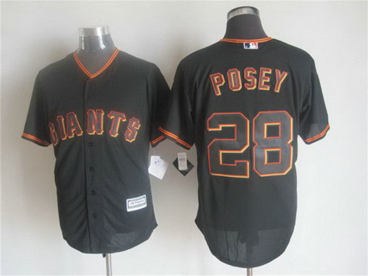 Men's San Francisco Giants #28 Buster Posey Alternate Black 2015 MLB Cool Base Jersey Men's San Francisco Giants #28 Buster Posey Alternate Black 2015 MLB Cool Base Jersey