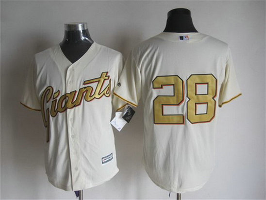 Men's San Francisco Giants #28 Buster Posey Cream With Gold Program 2015 MLB Cool Base Jersey Men's San Francisco Giants #28 Buster Posey Cream With Gold Program 2015 MLB Cool Base Jersey