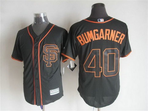 Men's San Francisco Giants #40 Madison Bumgarner Alternate Black SF 2015 MLB Cool Base Jersey Men's San Francisco Giants #40 Madison Bumgarner Alternate Black SF 2015 MLB Cool Base Jersey
