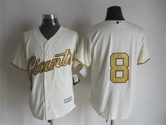 Men's San Francisco Giants #8 Hunter Pence Cream With Gold Program 2015 MLB Cool Base Jersey Men's San Francisco Giants #8 Hunter Pence Cream With Gold Program 2015 MLB Cool Base Jersey