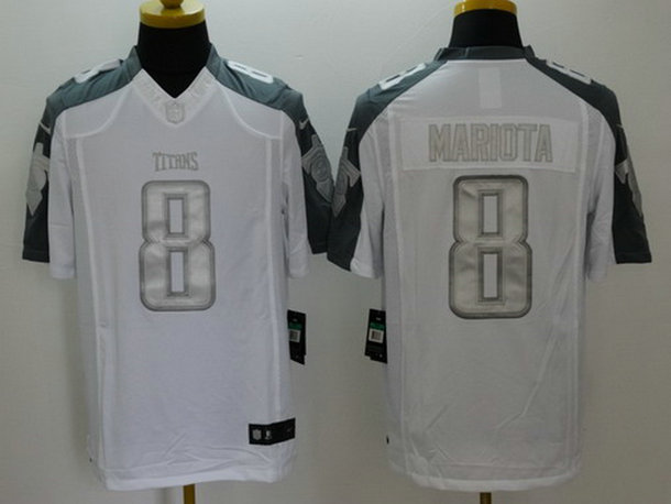 Men's Tennessee Titans #8 Marcus Mariota White Platinum NFL Nike Limited Jersey Men's Tennessee Titans #8 Marcus Mariota White Platinum NFL Nike Limited Jersey