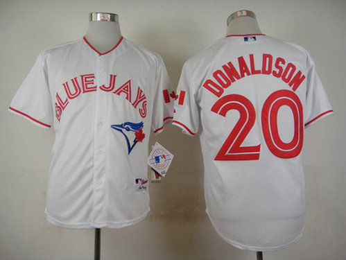 Men's Toronto Blue Jays #20 Josh Donaldson 2015 Canada Day Home White MLB Majestic Jersey