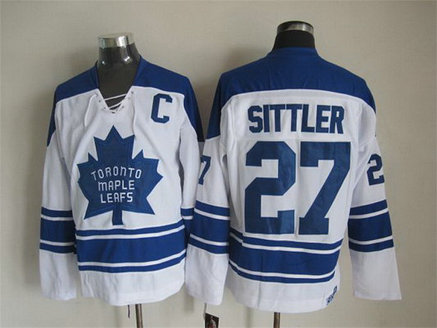 Men's Toronto Maple Leafs #27 Darryl Sittler 1966-67 White CCM Vintage Throwback Jersey Men's Toronto Maple Leafs #27 Darryl Sittler 1966-67 White CCM Vintage Throwback Jersey