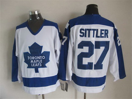 Men's Toronto Maple Leafs #27 Darryl Sittler 1982-83 White CCM Vintage Throwback Jersey Men's Toronto Maple Leafs #27 Darryl Sittler 1982-83 White CCM Vintage Throwback Jersey