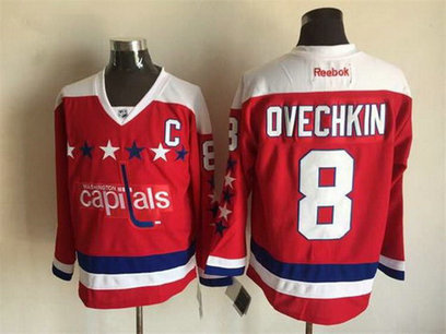 Men's Washington Capitals #8 Alex Ovechkin Red Third Reebok Hockey Jersey Men's Washington Capitals #8 Alex Ovechkin Red Third Reebok Hockey Jersey