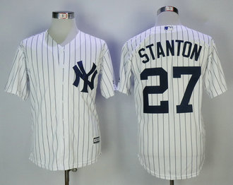 Men's Yankees 27 Giancarlo Stanton White Cool Base Jersey Men's Yankees 27 Giancarlo Stanton White Cool Base Jersey