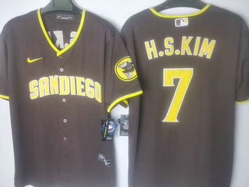 Men Nike #7 HA SONG KIM SAN DIEGO PADRES brown Nike cool base Jersey Men Nike #7 HA SONG KIM SAN DIEGO PADRES brown Nike cool base Jersey