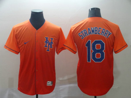 Mets 18 Darryl Strawberry Orange Drift Fashion Jersey Mets 18 Darryl Strawberry Orange Drift Fashion Jersey