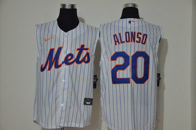 Mets 20 Pete Alonso White Nike Cool Base Sleeveless Jersey Mets 20 Pete Alonso White Nike Cool Base Sleeveless Jersey
