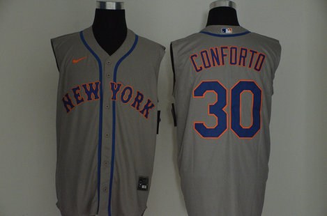 Mets 30 Michael Conforto Gray Nike Cool Base Sleeveless Jersey Mets 30 Michael Conforto Gray Nike Cool Base Sleeveless Jersey