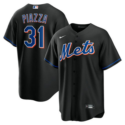 Mets 31 Mike Piazza Black Nike 2022 Alternate Cool Base Jersey