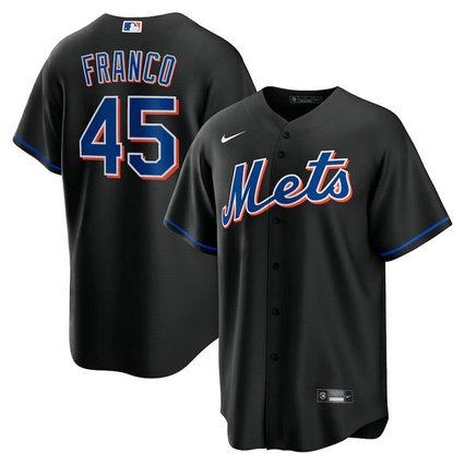 Mets 45 John Franco Black Nike 2022 Alternate Cool Base Jersey Mets 45 John Franco Black Nike 2022 Alternate Cool Base Jersey