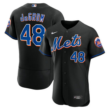 Mets 48 Jacob DeGrom Black Nike 2022 Alternate Flexbase Jersey Mets 48 Jacob DeGrom Black Nike 2022 Alternate Flexbase Jersey
