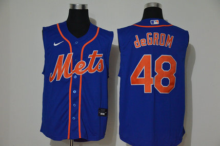 Mets 48 Jacob DeGrom Royal Nike Cool Base Sleeveless Jersey Mets 48 Jacob DeGrom Royal Nike Cool Base Sleeveless Jersey