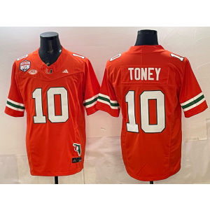 Miami Hurricanes 10 Toney Orange F.U.S.E. Vapor Limited Men Jersey