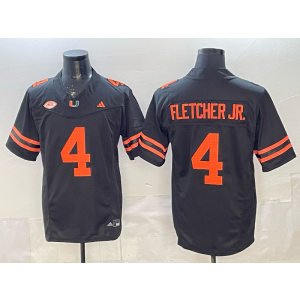Miami Hurricanes 4 Fletcher Jr Black F.U.S.E. Vapor Limited Men Jersey