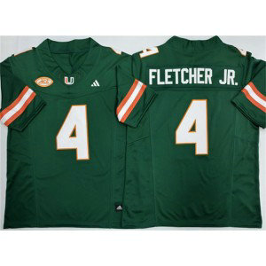 Miami Hurricanes 4 Mark Fletcher Jr. Green F.U.S.E. Vapor Limited Men Jersey