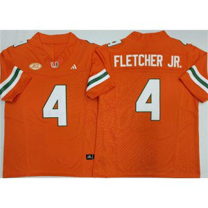 Miami Hurricanes 4 Mark Fletcher Jr. Orange F.U.S.E. Vapor Limited Men Jersey