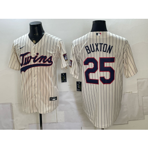Minnesota Twins 25 Buxton Cream Men Jersey