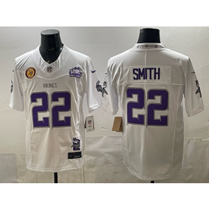 Minnesota Vikings 22 Smith White F.U.S.E. Vapor Limited Men Jersey with Patch