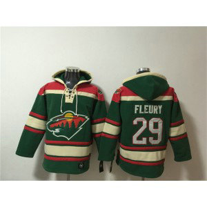 Minnesota Wild 29 Marc-Andre Fleury Green Lace-Up Pullover Hoodie Minnesota Wild 29 Marc-Andre Fleury Green Lace-Up Pullover Hoodie