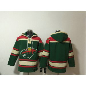 Minnesota Wild Blank Green Lace-Up Pullover Hoodie Minnesota Wild Blank Green Lace-Up Pullover Hoodie