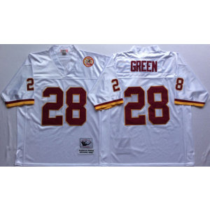 Mitchell and Ness NFL Redskins 28 Darrell Green White Throwback Jersey