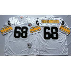 Mitchell and Ness NFL Steelers 68 L.C. Greenwood White throwback Jersey