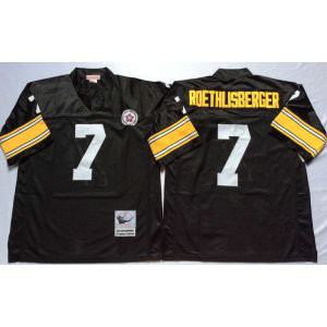 Mitchell and Ness NFL Steelers 7 Ben Roethlisberger Black Throwback Jersey Mitchell and Ness NFL Steelers 7 Ben Roethlisberger Black Throwback Jersey