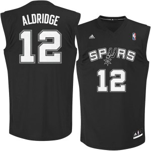 NBA 12 Spurs LaMarcus Aldridge Adidas Chase Fashion Replica Black Men Jersey NBA 12 Spurs LaMarcus Aldridge Adidas Chase Fashion Replica Black Men Jersey