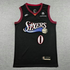 NBA 76ers 0 Tyrese Maxey New Black City Nike Men Jersey
