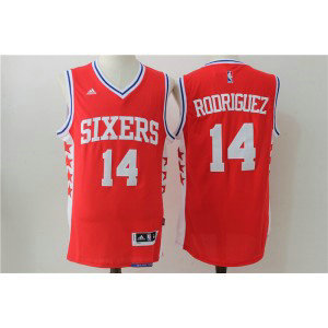 NBA 76ers 14 Sergio Rodriguez Red Swingman Men Jersey NBA 76ers 14 Sergio Rodriguez Red Swingman Men Jersey